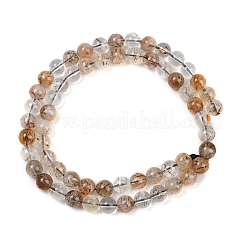 Natürliche Stränge aus Rutilquarzperlen in Schwarzgold&nbsp;G-H093-B03-6mm