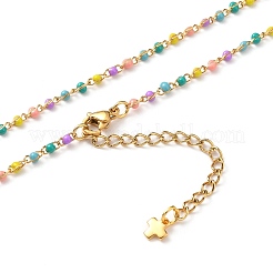 Set di gioielli con bracciali e collane a maglie in acciaio inossidabile smaltato 304&nbsp;SJEW-JS01137