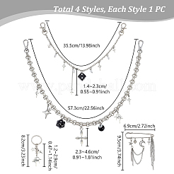 4 spilla e portachiavi in lega con strass in 4 stili&nbsp;HJEW-PH02616