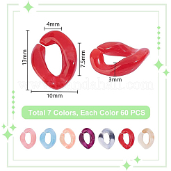 420 Stück 7-Farben-Acryl-Verbindungsring&nbsp;OACR-PH0001-92