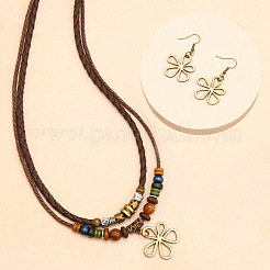 Legierung Blume baumeln Ohrringe & Anhänger Halsketten Sets&nbsp;FS-WG061B5-01