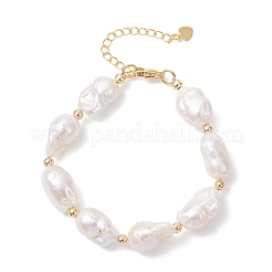 Natürliche Barockperlen Keshi Perlen Perlen Armbänder&nbsp;BJEW-JB13336