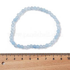 Bracelet en perles d'aigue-marine naturelles rondes de 4 mm pour homme&nbsp;KG3069-23