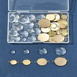DIY Blanko-Kuppel 201 Edelstahl Cabochon-Anschluss-Herstellungskits&nbsp;DIY-FS0008-30