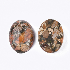 Ligne regalite d'or synthétique / jaspe impérial / cabochons de jaspe de sédiments marins&nbsp;G-S329-079F