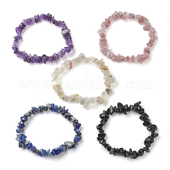 12 Konstellation natürliche gemischte Edelsteinsplitter Perlen Stretch-Armband-Sets für Frauen und Männer&nbsp;BJEW-JB10264-03
