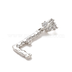 Ciondoli pendenti europei in ottone placcato a cremagliera con micro pavé di zirconi cubici&nbsp;KK-L210-015P-L