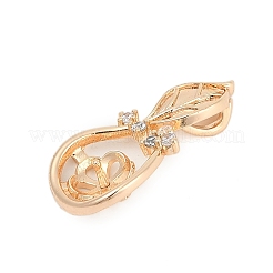 Ciondolo europeo in ottone micro pavé di zirconi cubici trasparenti&nbsp;KK-Q026-14G