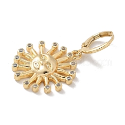Orecchini in zircone chiaro con micro pavè di ottone&nbsp;EJEW-M093-01G