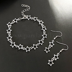 Sets aus Armbändern und Ohrhängern aus Legierung mit hohlen Sternen für Damen&nbsp;FS-WG05F94-01