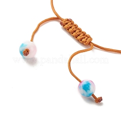 Pulsera redonda de cuentas trenzadas de jade blanco natural&nbsp;BJEW-JB07969-01