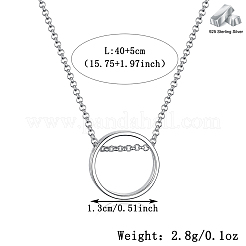 Collar de círculo geométrico de plata esterlina s925&nbsp;HU0319