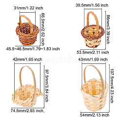 8 Stück Mini-Rattan-Bambuskörbe in 4 Stilen&nbsp;DJEW-FG0001-18