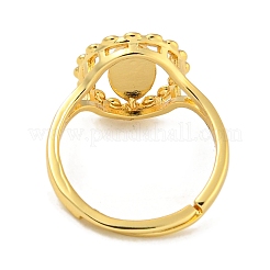 Oval mit Saint Rack Beschichtung Messing verstellbare Ring Komponenten&nbsp;RJEW-I105-02G