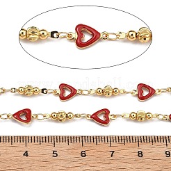 Chaînes à maillons coeur en laiton&nbsp;KK-D368-03G-H