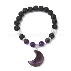 Armbänder mit Anhängern aus natürlichem Amethyst&nbsp;BJEW-JB13705