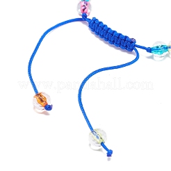 Bracciale da donna in acrilico malocchio e perline intrecciate rotonde a lampwork&nbsp;BJEW-JB08379