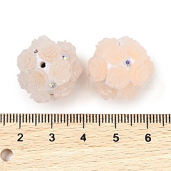Perline di strass in argilla polimerica luminosa con rosa acrilica in rilievo&nbsp;CLAY-H003-08B