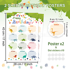 2 wiederverwendbares „Happy Birthday“-Poster.&nbsp;AJEW-WH0671-004