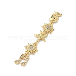 Laiton micro pave clair zircone cubique grands pendentifs&nbsp;KK-B176-02G-03