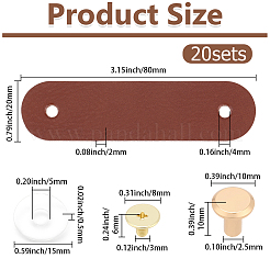 20 pieza de hebillas de cuero PU&nbsp;DIY-CY0003-87B