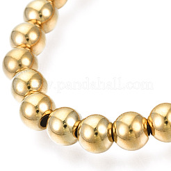 Pulsera elástica de acero inoxidable 201 con cuentas redondas para hombres y mujeres&nbsp;BJEW-N017-163B-02