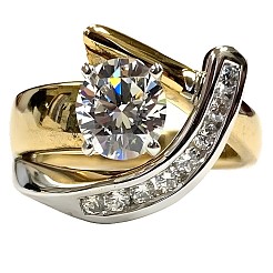 Anelli da dito in ottone micro pavé di zirconi chiari&nbsp;FS-WG8456F-01