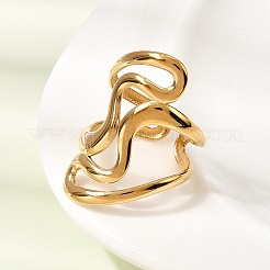 Offene Manschettenringe aus Edelstahl 304 für Damen&nbsp;RJEW-L342-13G