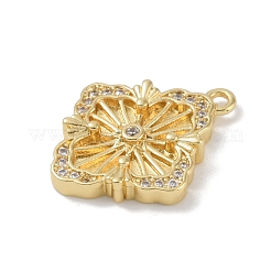 Ciondoli in ottone con placcatura a cremagliera con micro pavé di zirconi chiari&nbsp;X-KK-A224-04G