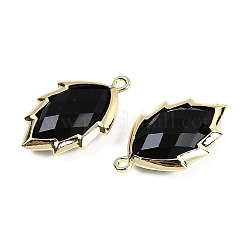Anhänger aus natürlichem Obsidian mit facettierten Blättern&nbsp;G-I375-04G-09