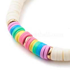 Ensemble de bracelets extensibles de perles heishi en argile polymère et hématite synthétique&nbsp;BJEW-JB07429-01