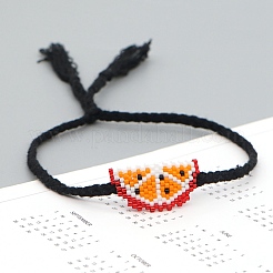 Bracelet à maillons de pastèque en graines de verre&nbsp;BJEW-P269-16