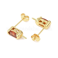 Messing Mikro pflastern kubischen Zirkonoxid Ohrring Zubehör&nbsp;KK-D226-10G-02