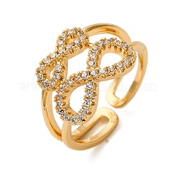 Anelli regolabili in ottone micro pavé di zirconi cubici&nbsp;RJEW-C141-01G