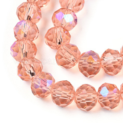 Chapelets de perles en verre électroplaqué&nbsp;X-EGLA-A034-T6mm-L24