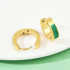 Pendientes de aro esmaltados de acero inoxidable 304&nbsp;EJEW-K268-19G-02