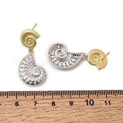 Messing Micro Pave Zirkonia Ohrstecker Ohrringe&nbsp;EJEW-G471-11GP-01