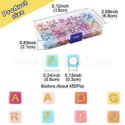 450 pz 8 colori perline acriliche opache&nbsp;OACR-FS0004-03