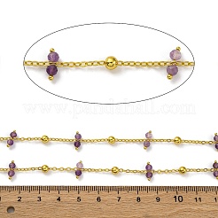 Chaînes de perles d'améthyste naturelle à facettes faites à la main&nbsp;CHC-L050-02G-09