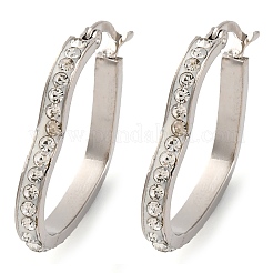 Orecchini a cerchio a forma di cuore in acciaio inossidabile 304&nbsp;EJEW-S242-01P-B