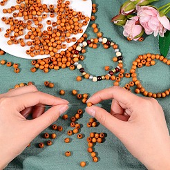500pcs perles de bois de noix de pécan naturelles&nbsp;WOOD-SZ0001-20A