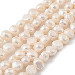 Fili di perle di perle d'acqua dolce coltivate naturali&nbsp;PEAR-P064-19K-04B
