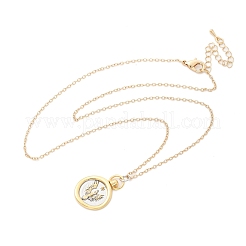 Colliers pendentifs de tarot en laiton avec douze constellations&nbsp;NJEW-Q006-01J-G