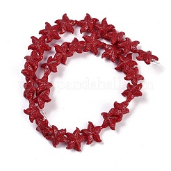 Brins de perles sculptées teintées en corail synthétique&nbsp;CORA-K009-06B-04