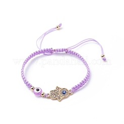 Bracelets de perles tressés en fil de nylon réglable&nbsp;BJEW-JB08741-01