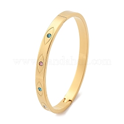 Brazaletes de acero inoxidable 304 con rhinestone para mujer&nbsp;BJEW-Z092-09G