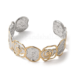 Bracelets manchettes en acier inoxydable 304 martelé pour femmes&nbsp;BJEW-P371-01B