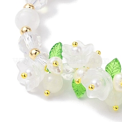 Braccialetti regolabili da donna con perline intrecciate in vetro e acrilico&nbsp;BJEW-JB10445