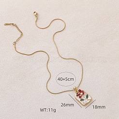 Vintage-Halsketten mit Anhänger in Blumenform aus emailliertem Edelstahl 304 und Imitationsperlen für Damen&nbsp;CU9573