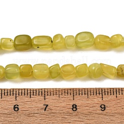 Hebras de cuentas de pepitas de jade de oliva de Corea natural&nbsp;G-T150-A02-03